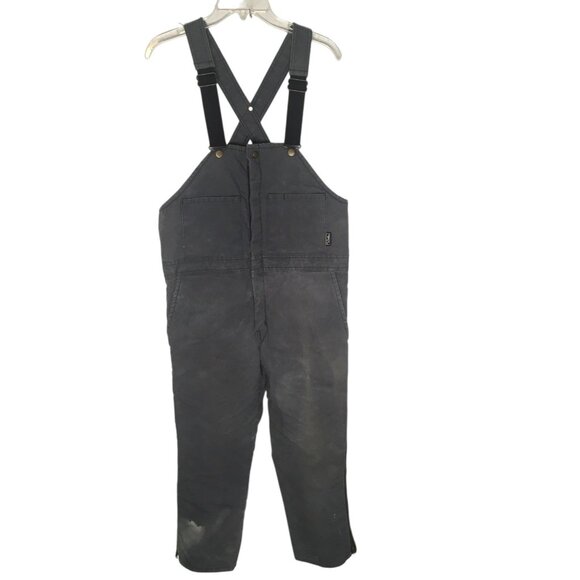 Walls Outdoors Insulated Overalls Mens Medium Short Workwear Bib Zip Pockets - Picture 1 of 16